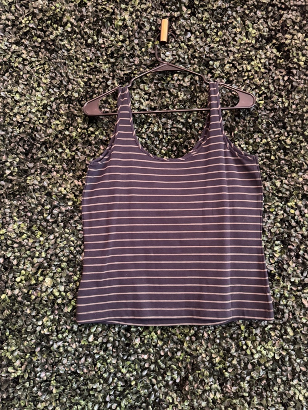 Cabi Striped Scoop Neck Tank Top - Navy & Olive